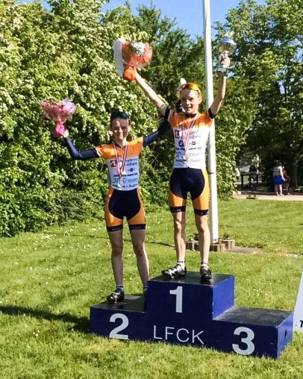 Nadja vinder Sjællandmesterskabet i linieløb foran sin søster Trille 